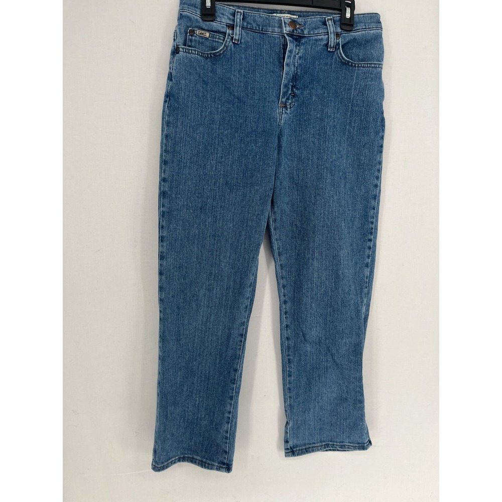 Lee Relaxed Straight Leg Jeans Womens Size 10 Short Blue Denim IZS-F370-011